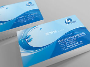 藍色科技公司名片設計 高清CDR模板與商業服務理念